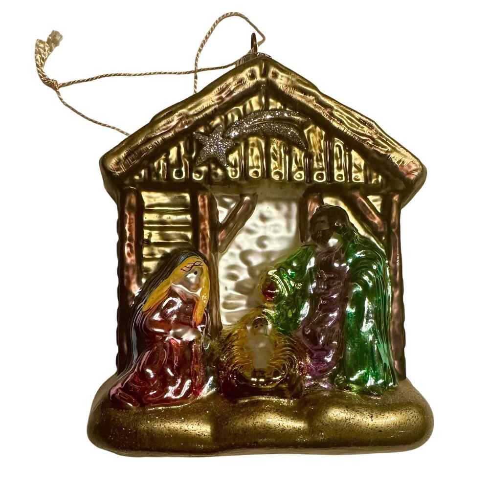 Kurt S Adler Polonaise Hand Blown Christmas Ornament The Nativity